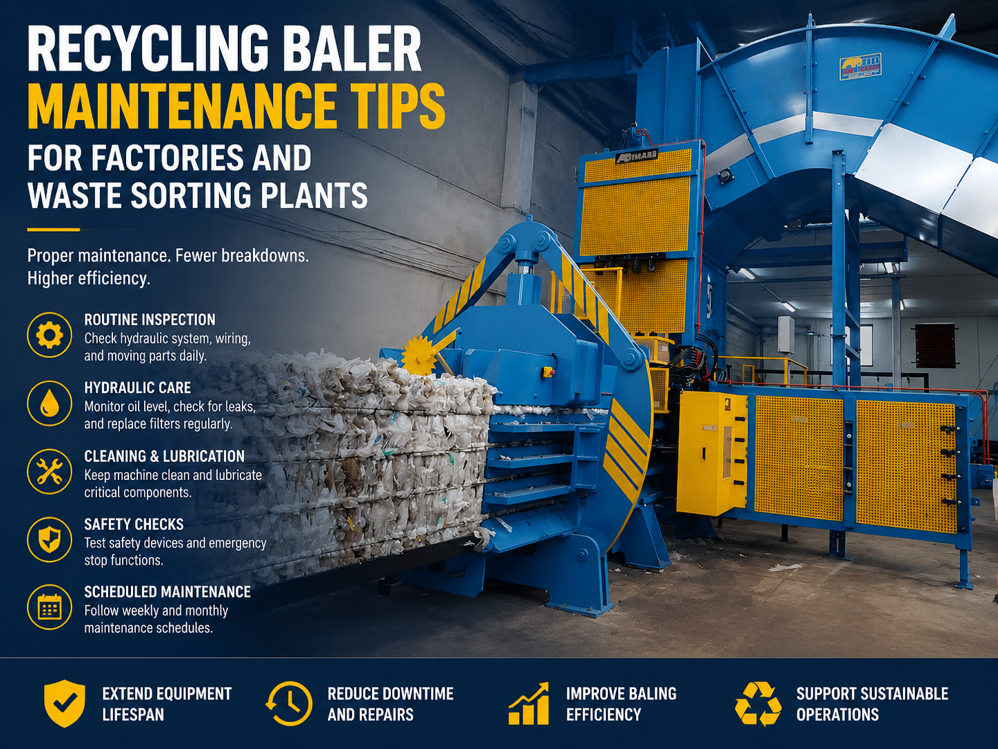 recycling baler maintenance tips for factories and waste sorting plants 1
