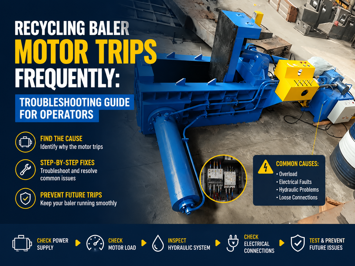 recycling baler motor trips frequently troubleshooting guide for operators