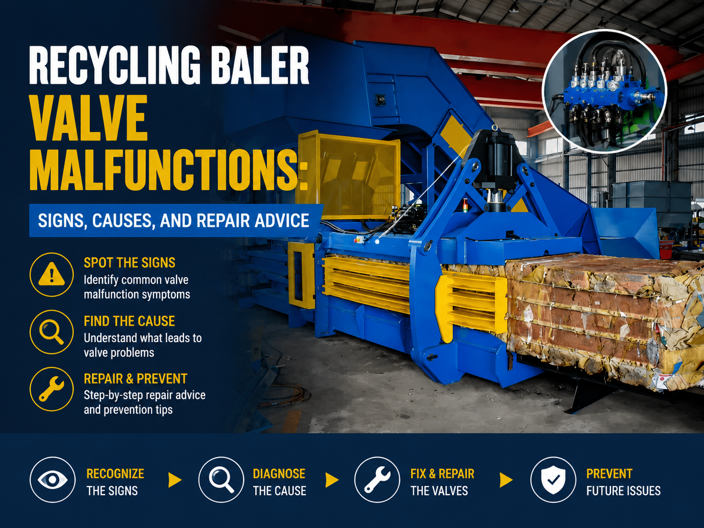 recycling baler valve malfunctions signs causes and repair advice