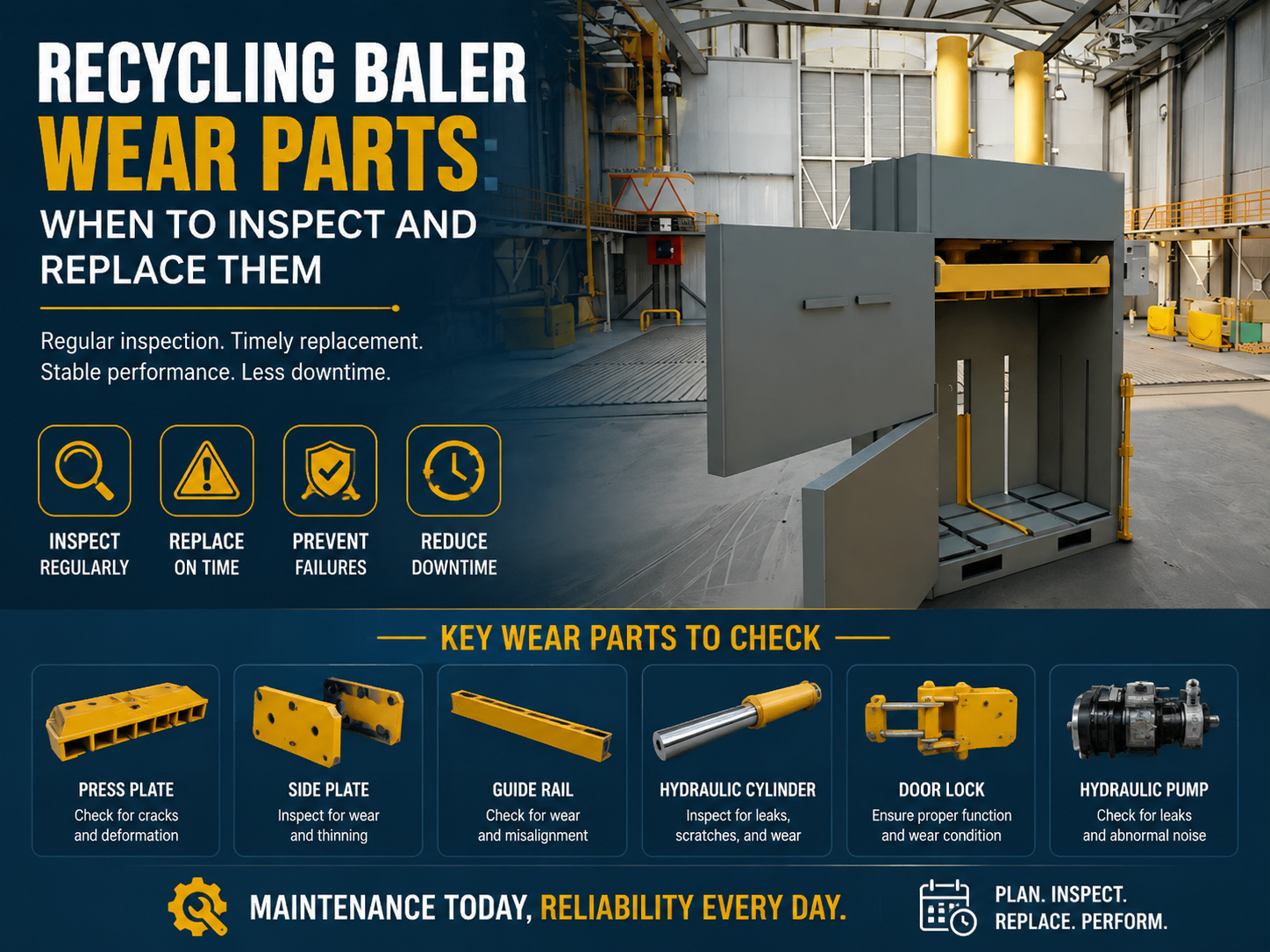 recycling baler wear parts when to inspect and replace them