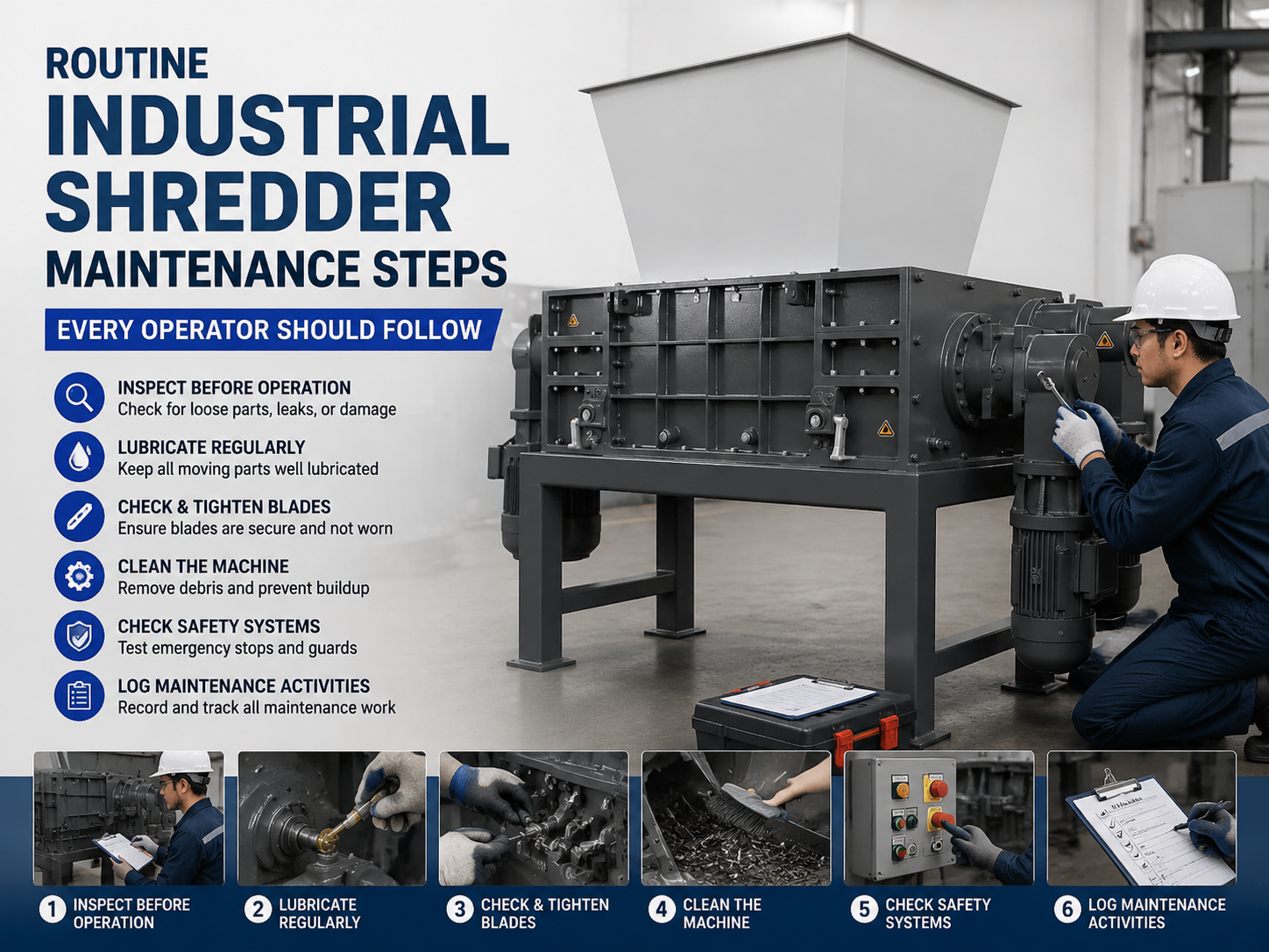 routine industrial shredder maintenance steps every operator should follow 1