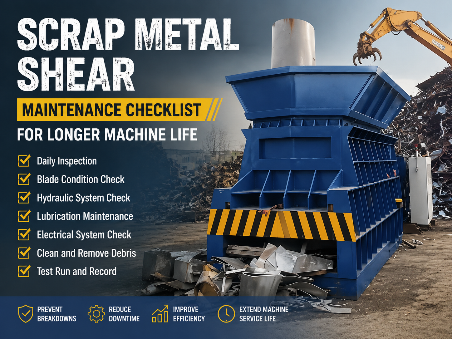 scrap metal shear maintenance checklist for longer machine life 1