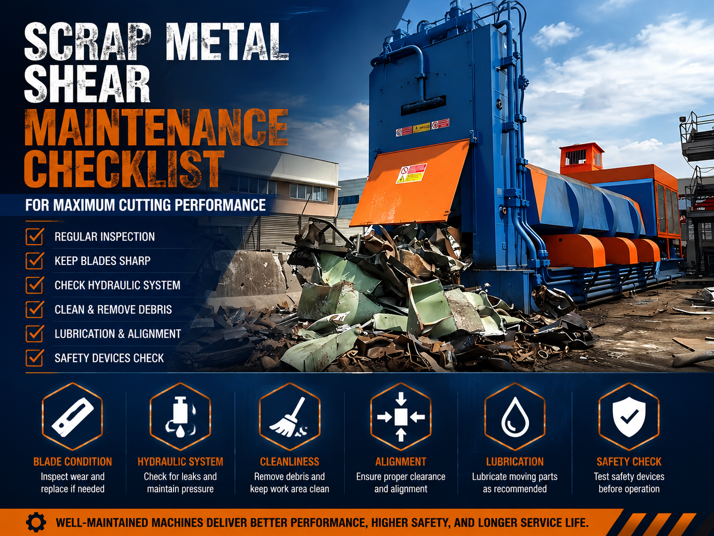 scrap metal shear maintenance checklist for maximum cutting performance 1