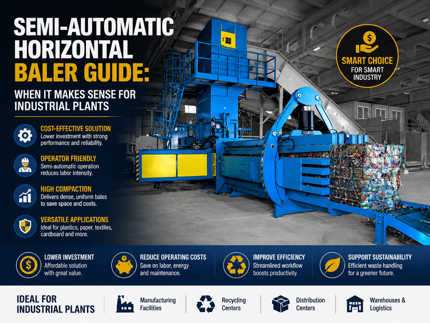 semi automatic horizontal baler guide when it makes sense for industrial plants