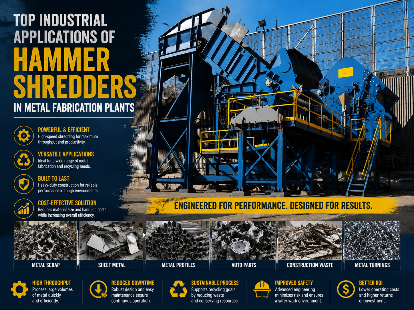 top industrial applications of hammer shredders in metal fabrication plants 1