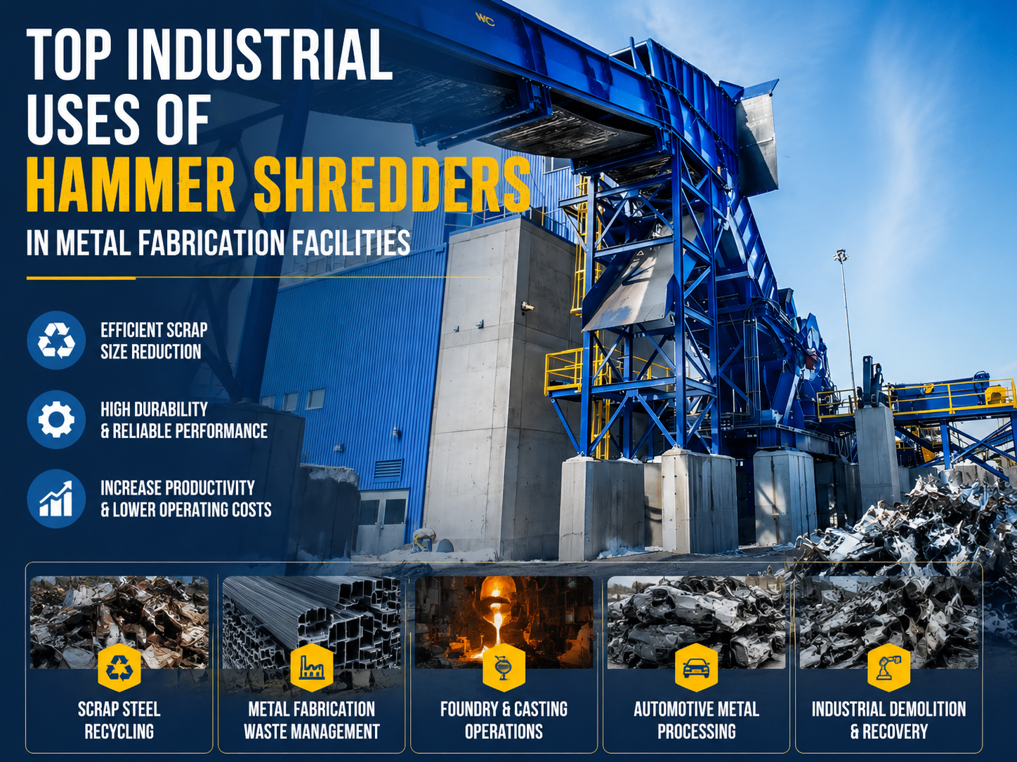 top industrial uses of hammer shredders in metal fabrication facilities 1