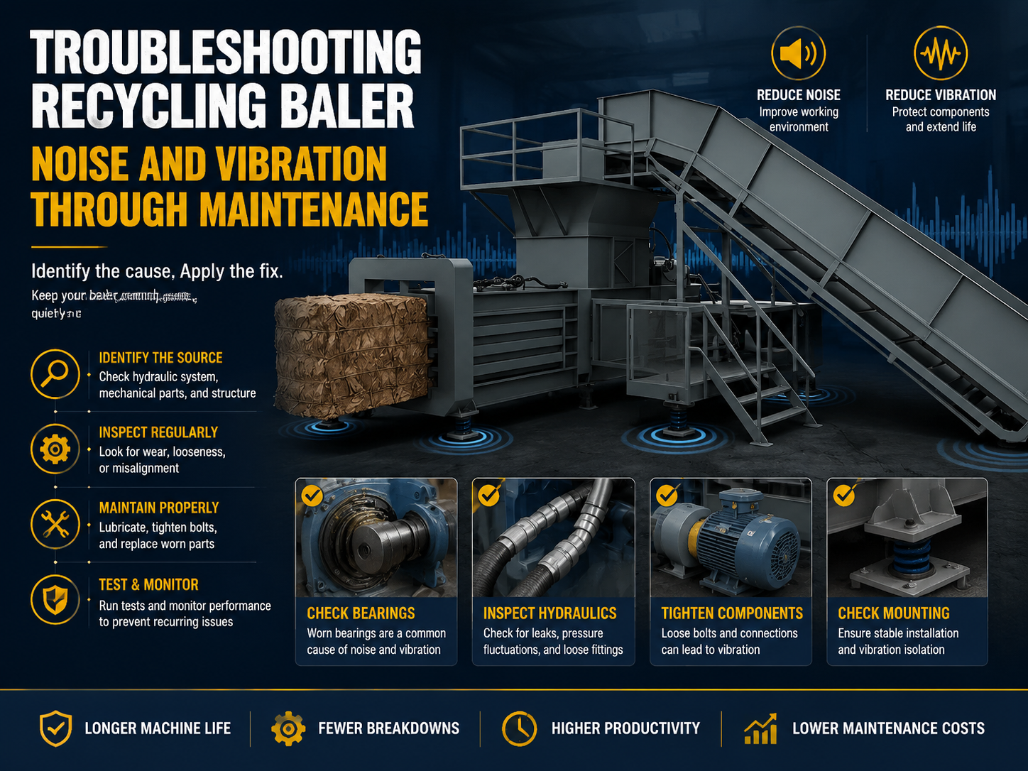 troubleshooting recycling baler noise and vibration through maintenance a comprehensive gu