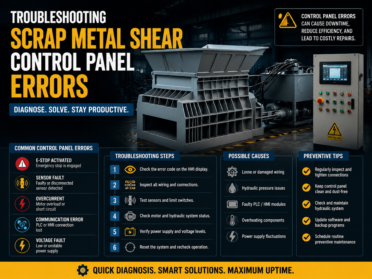 troubleshooting scrap metal shear control panel errors a comprehensive guide for harsle op
