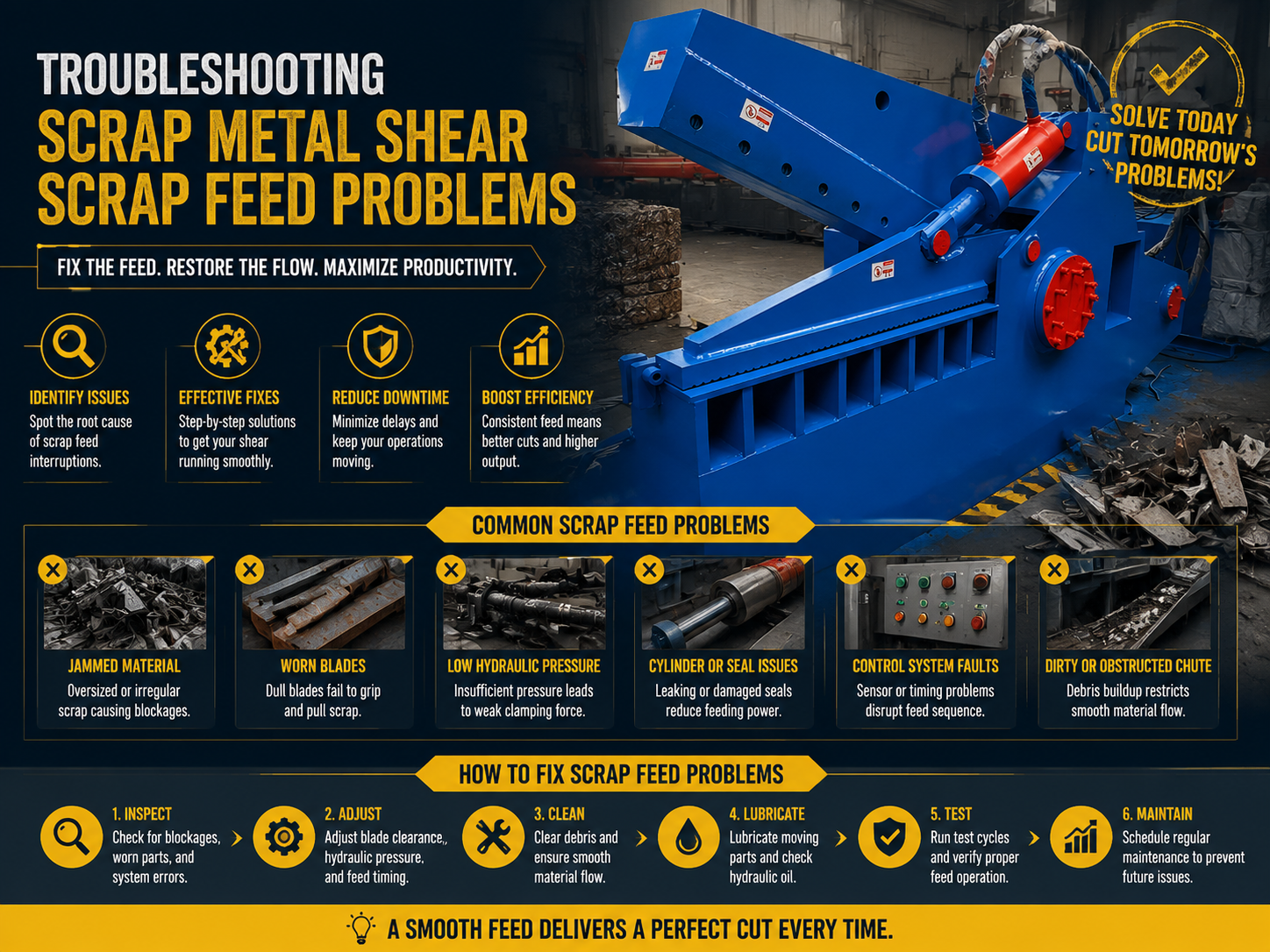 troubleshooting scrap metal shear scrap feed problems a comprehensive guide for industrial