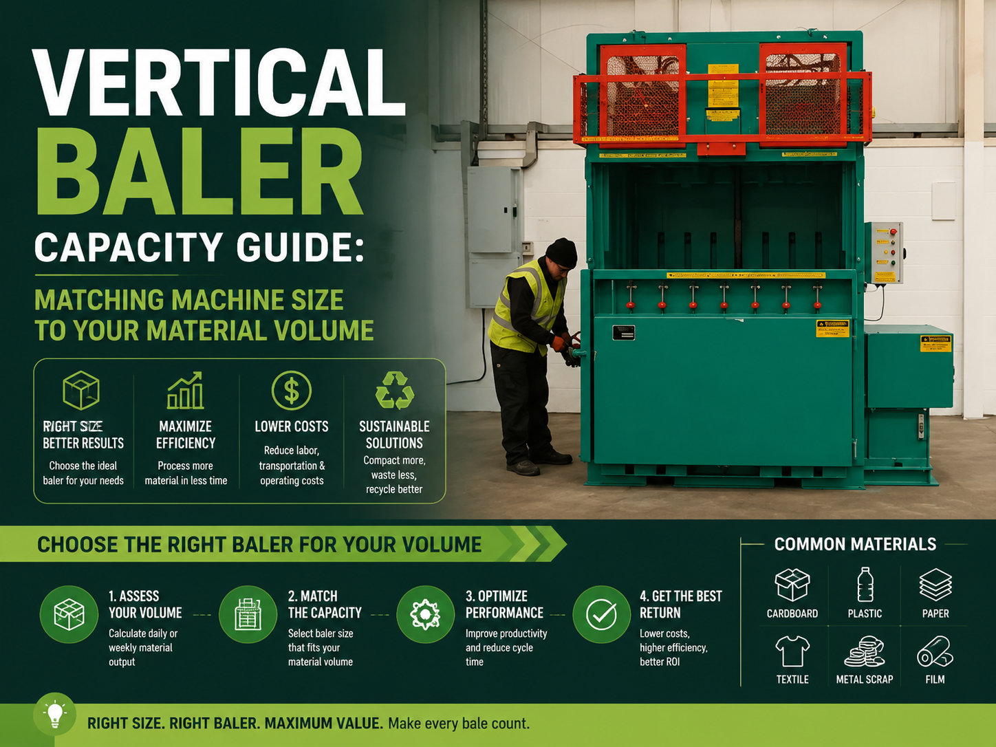 vertical baler capacity guide matching machine size to your material volume
