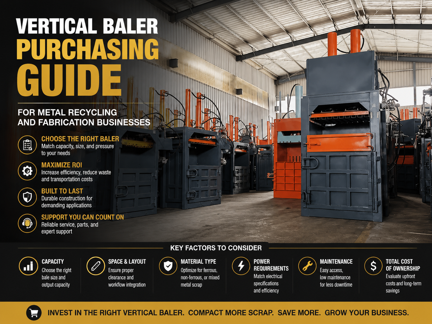 vertical baler purchasing guide for metal recycling and fabrication businesses 1