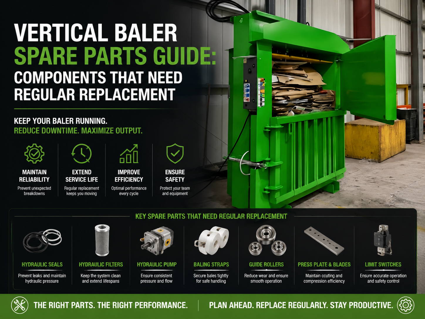 vertical baler spare parts guide components that need regular replacement