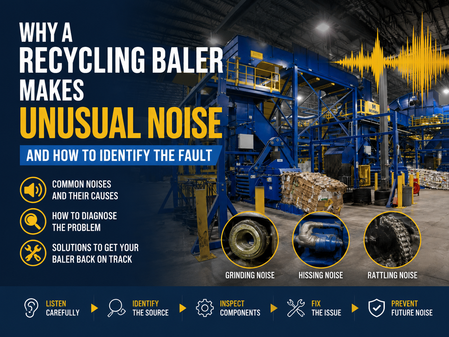 why a recycling baler makes unusual noise and how to identify the fault 1