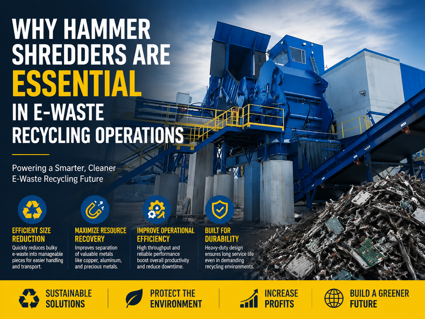 why hammer shredders are essential in e waste recycling operations 1