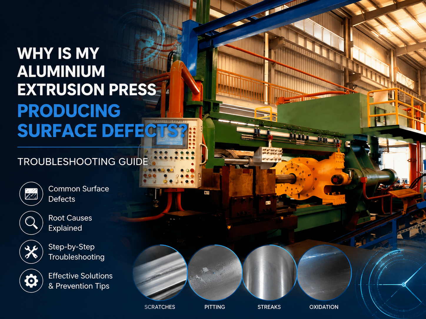 why is my aluminium extrusion press producing surface defects troubleshooting guide