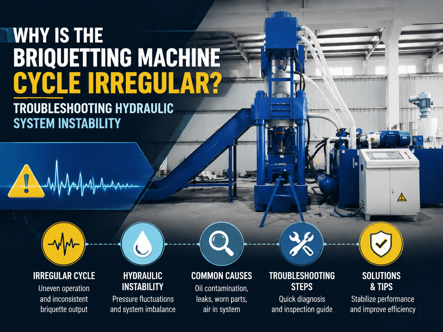 why is the briquetting machine cycle irregular troubleshooting hydraulic system instabilit