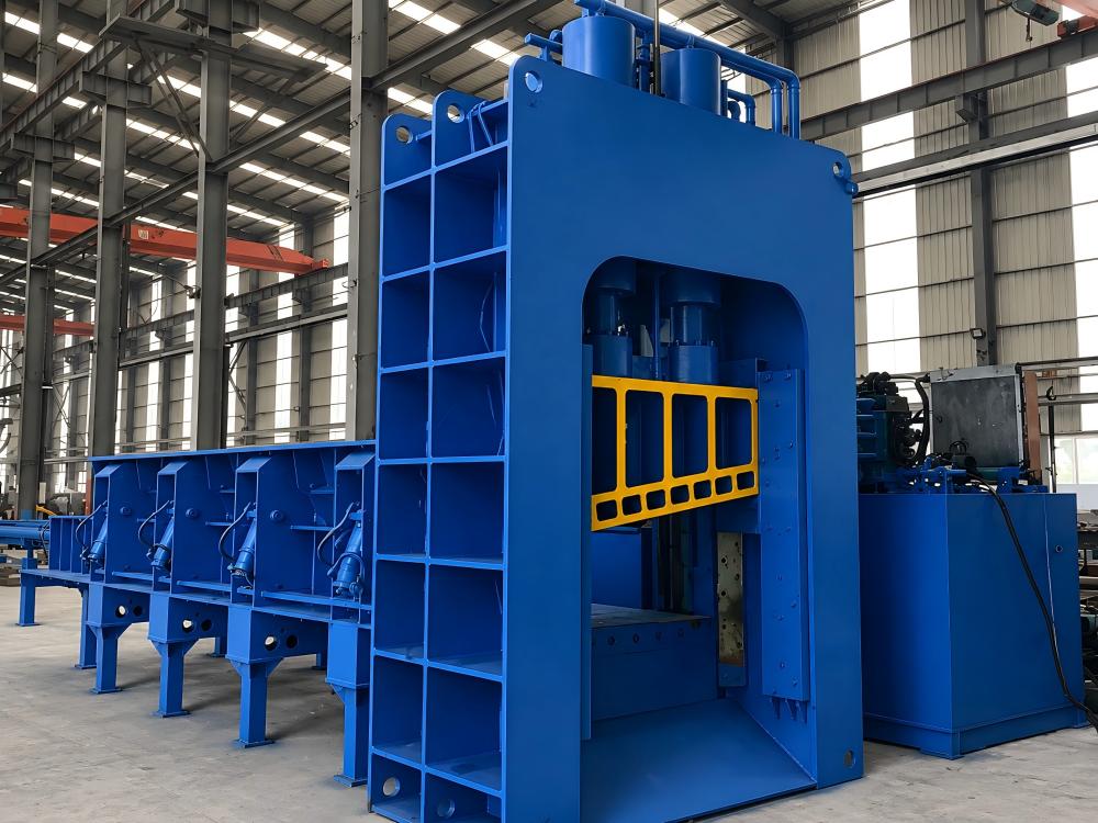 Industrial Gantry Shear Machine in Operation