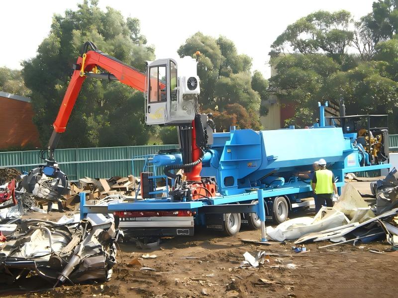 Industrial Car Body Baler in Operation