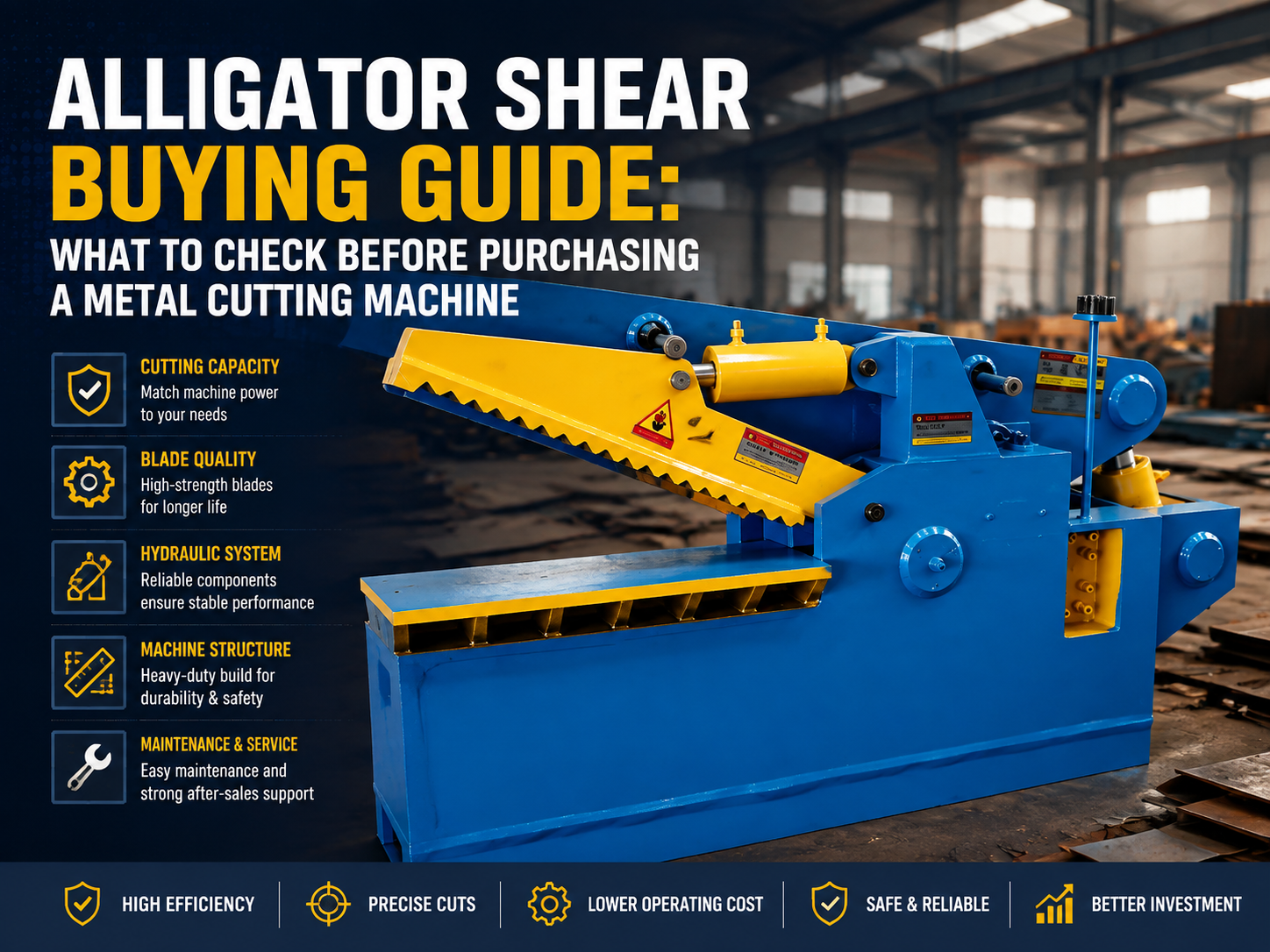 alligator shear buying guide what to check before purchasing a metal cutting machine