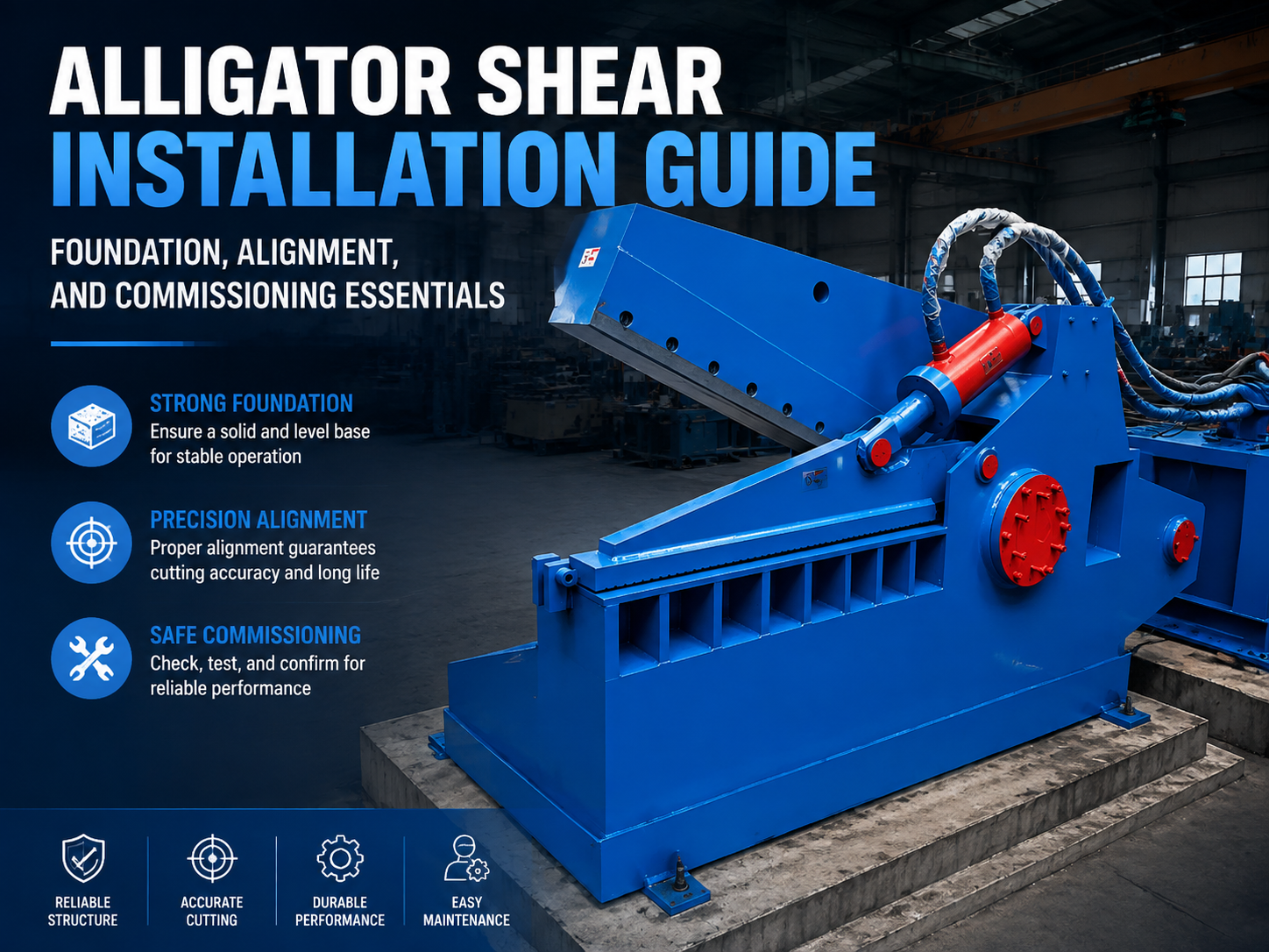 alligator shear installation guide foundation alignment and commissioning essentials