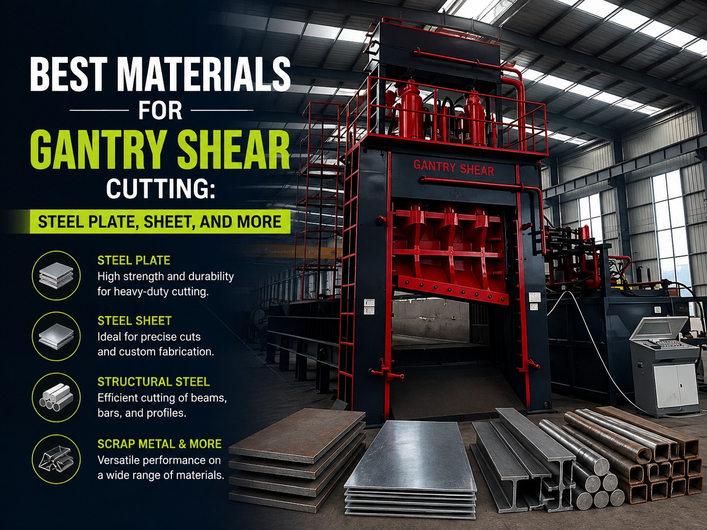 best materials for gantry shear cutting steel plate sheet and more