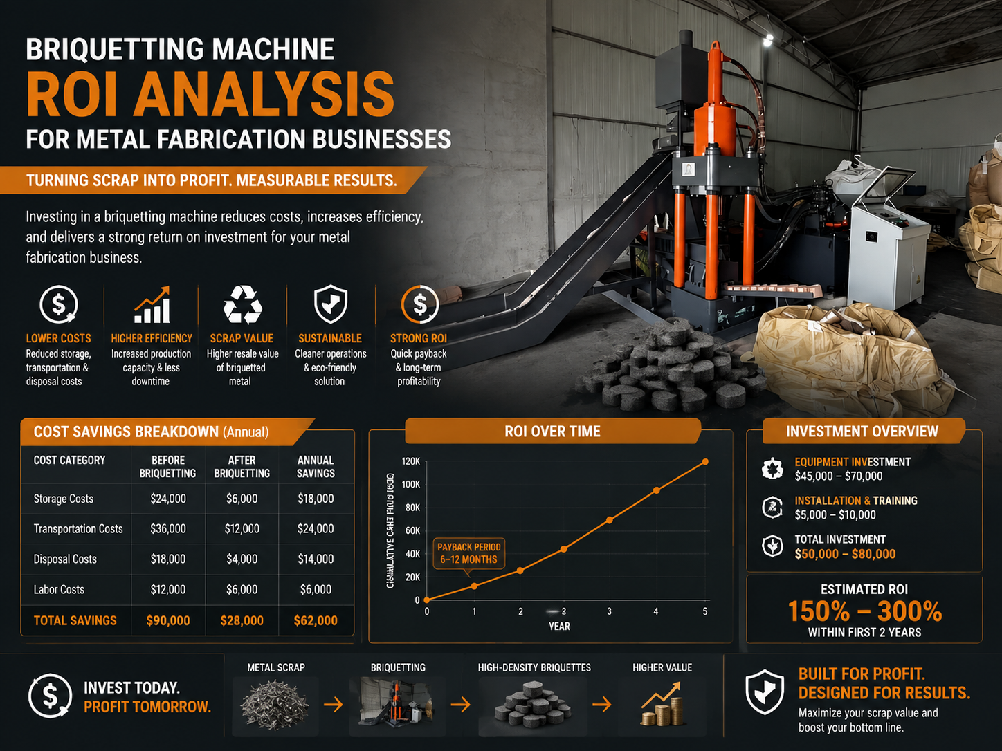 briquetting machine roi analysis for metal fabrication businesses a strategic guide