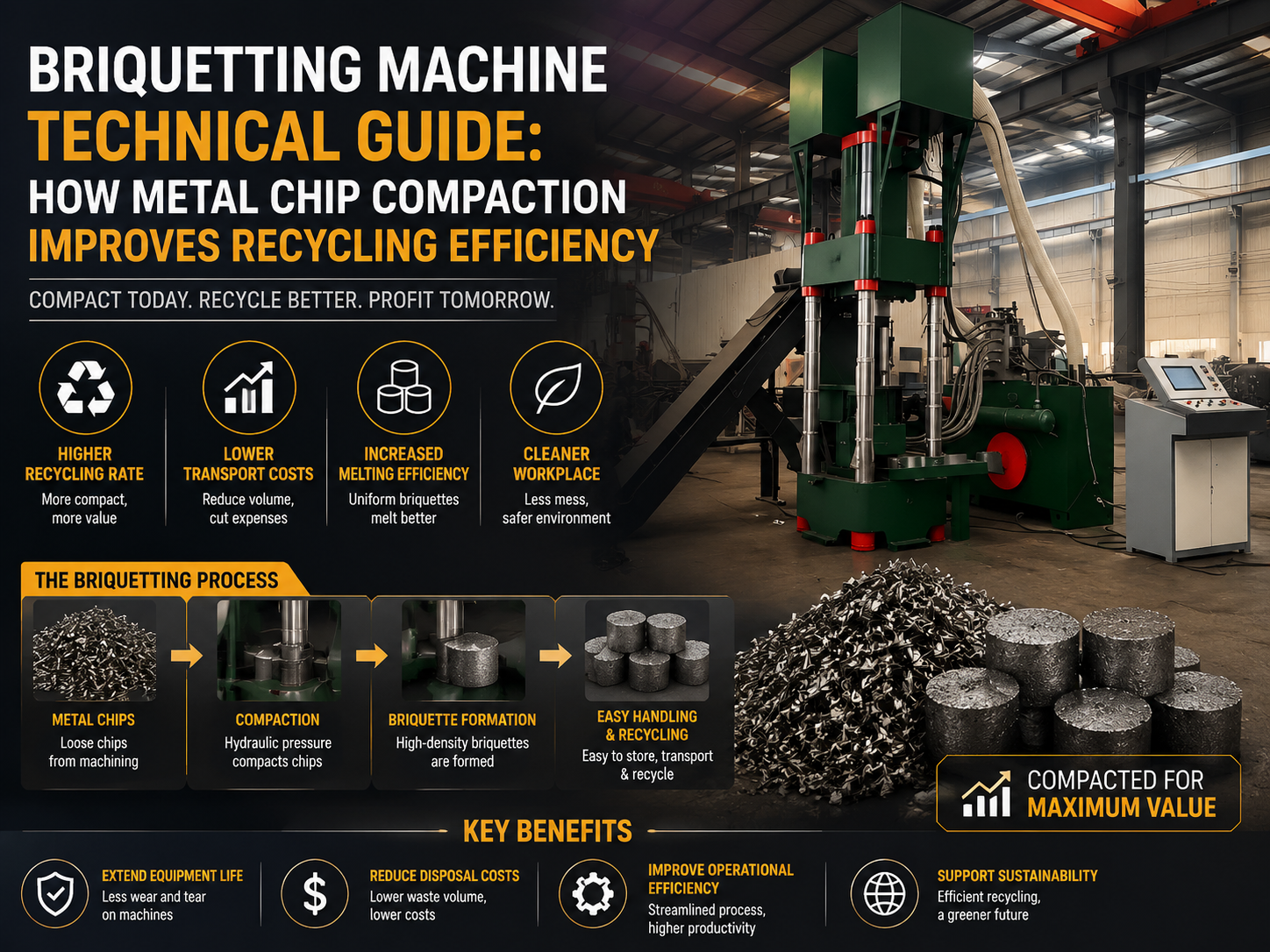 briquetting machine technical guide how metal chip compaction improves recycling efficienc