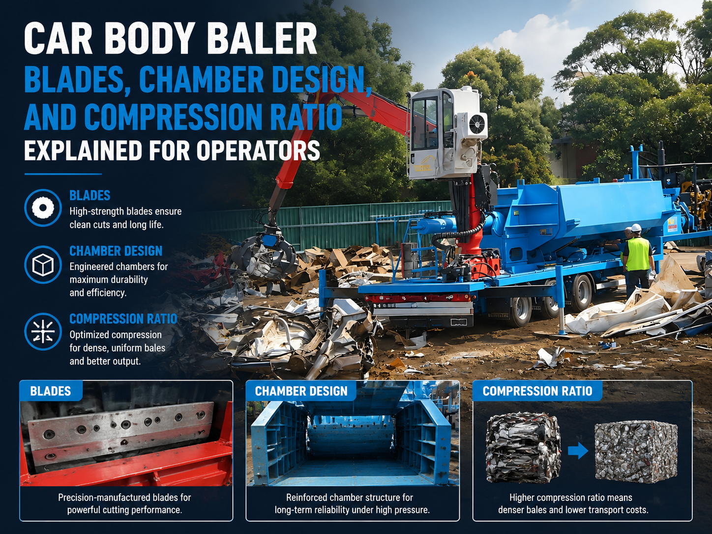 car body baler blades chamber design and compression ratio explained for operators