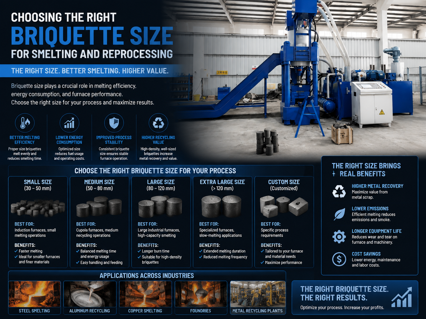 choosing the right briquette size for smelting and reprocessing 1