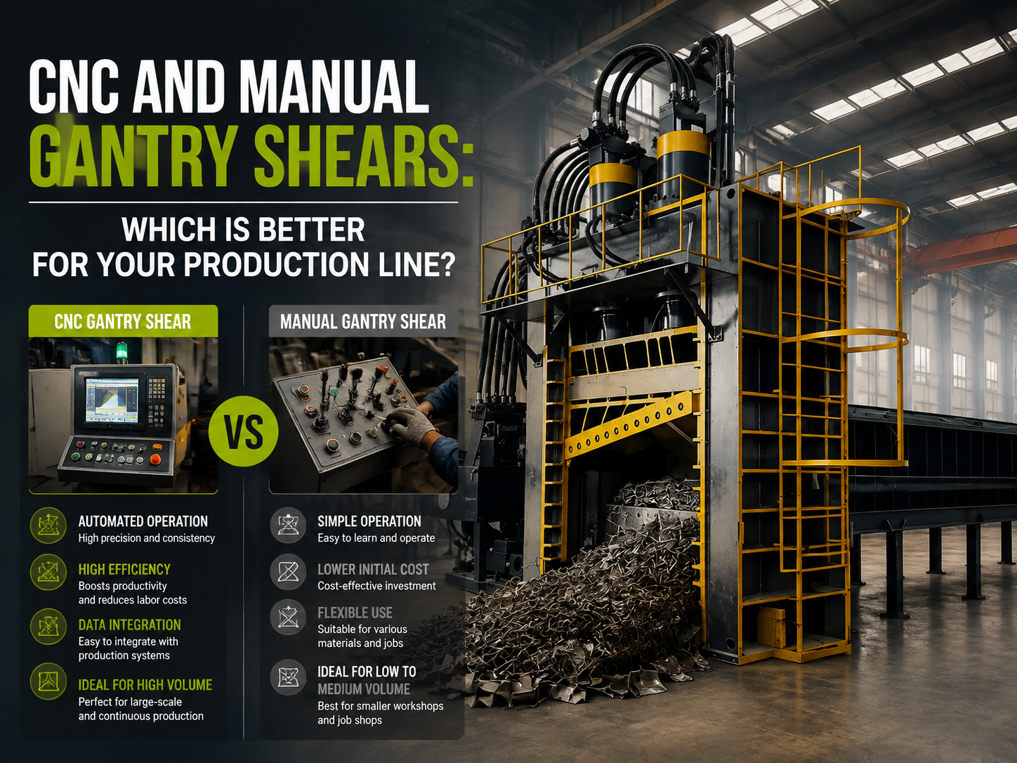cnc and manual gantry shears which is better for your production line