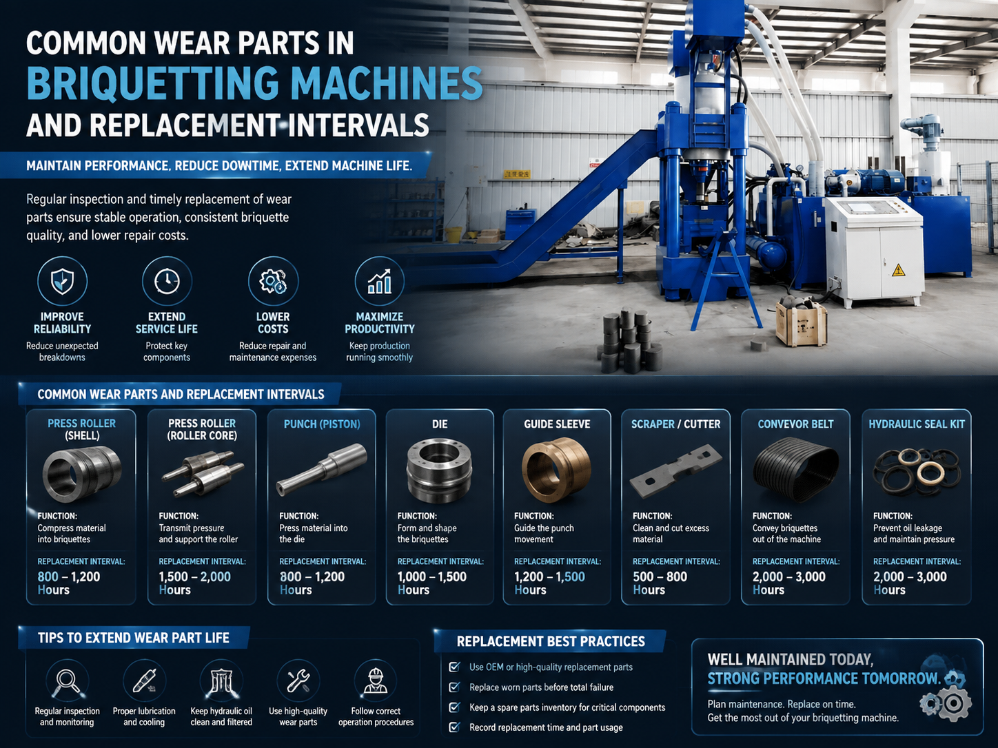 common wear parts in briquetting machines replacement intervals a comprehensive maintenanc