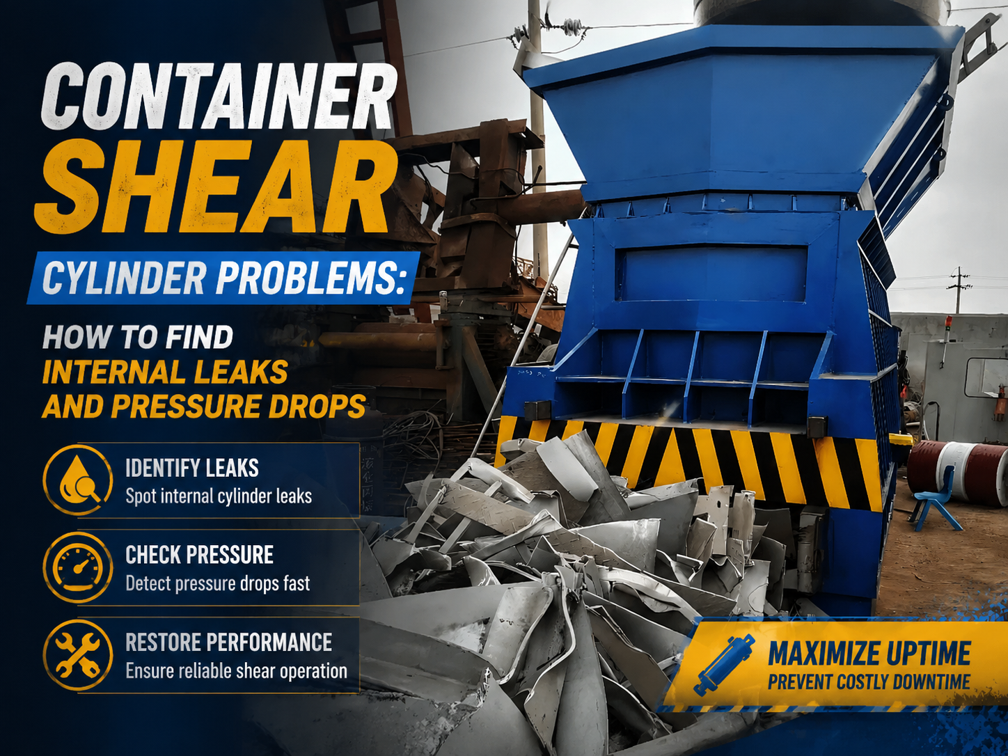 container shear cylinder problems how to find internal leaks and pressure drops