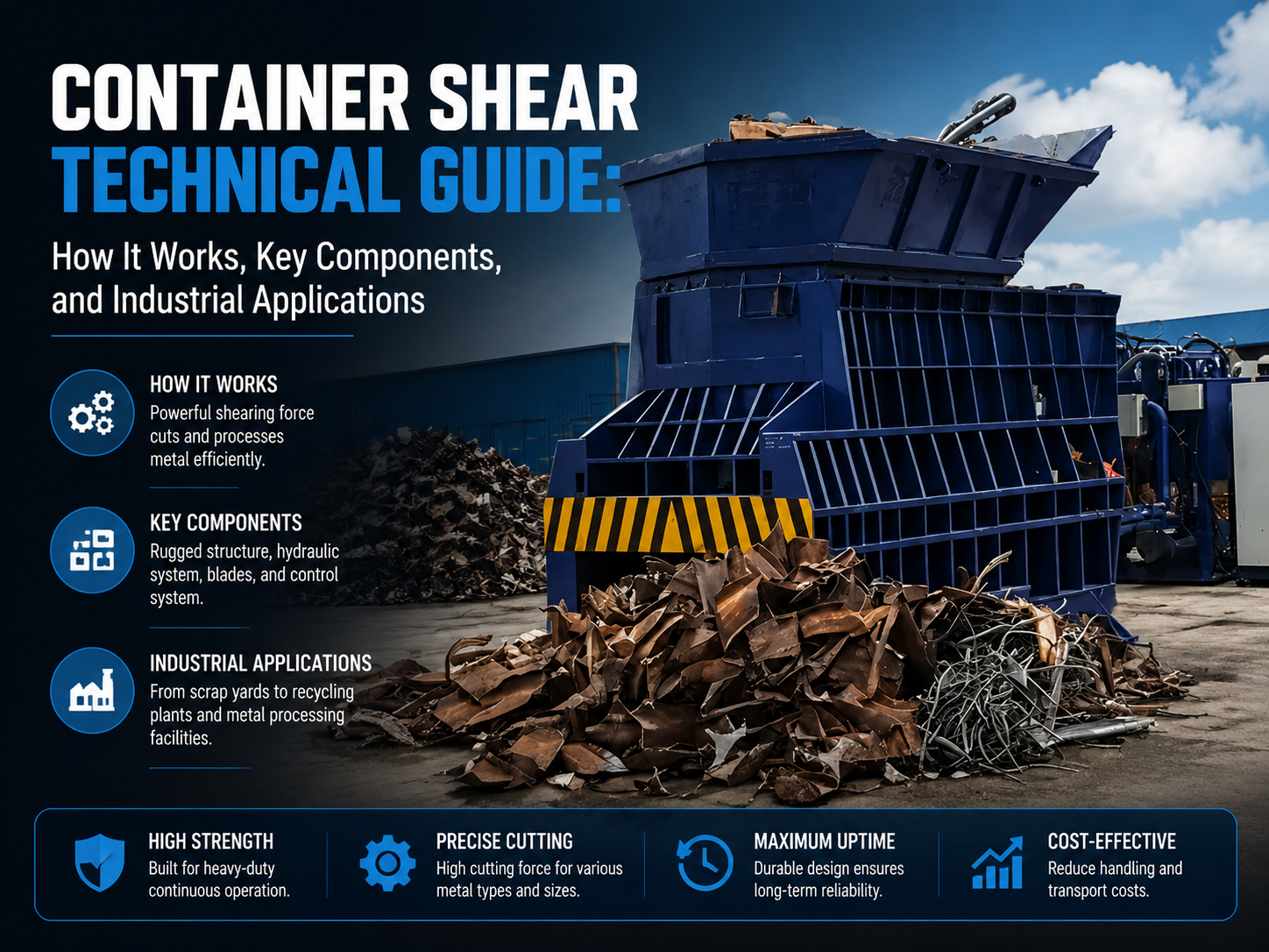 container shear technical guide how it works key components and industrial applications