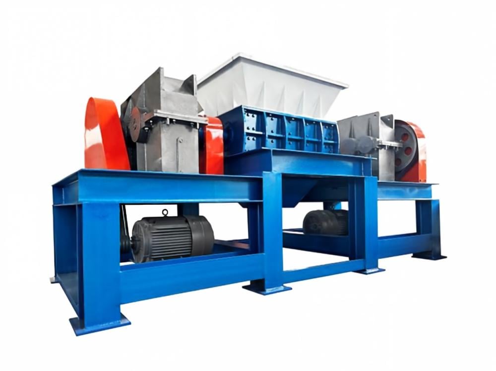 Close-up of Double-Shaft Shredder Blades
