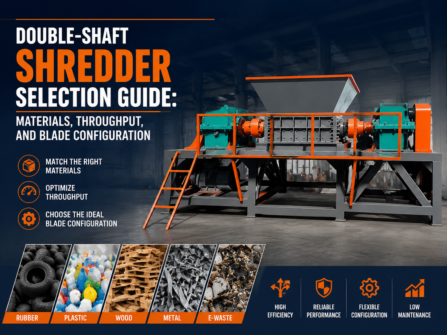 double shaft shredder selection guide materials throughput and blade configuration