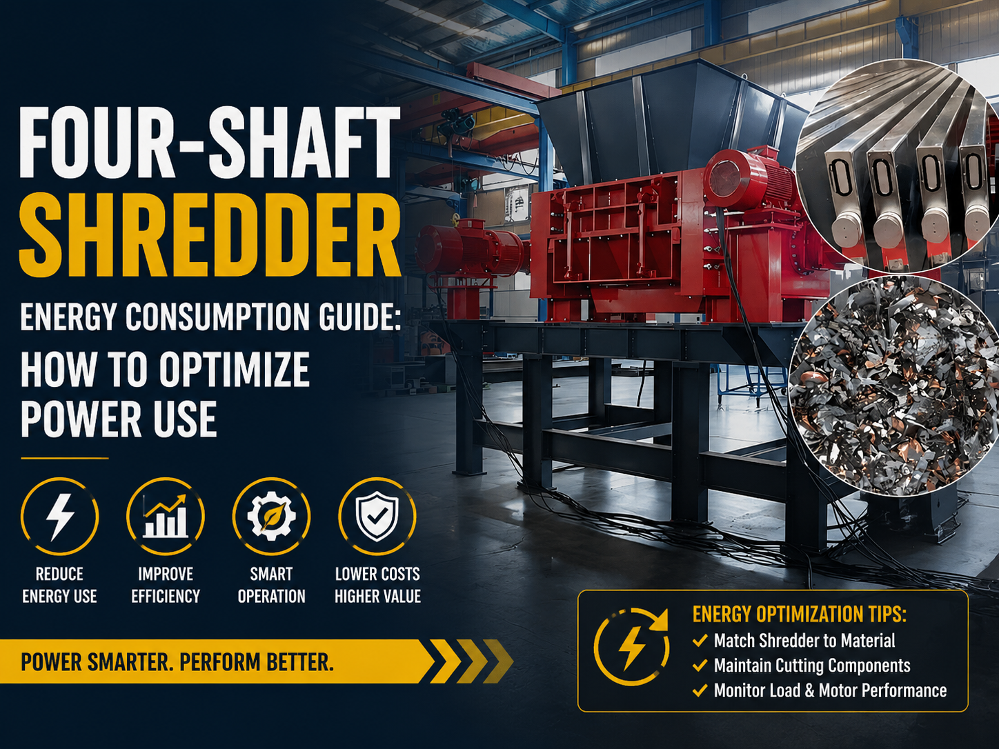 four shaft shredder energy consumption guide how to optimize power use