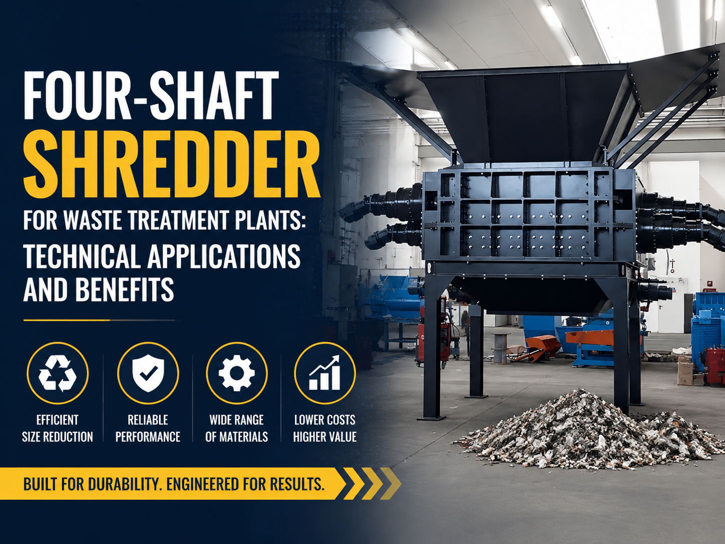 four shaft shredder for waste treatment plants technical applications and benefits