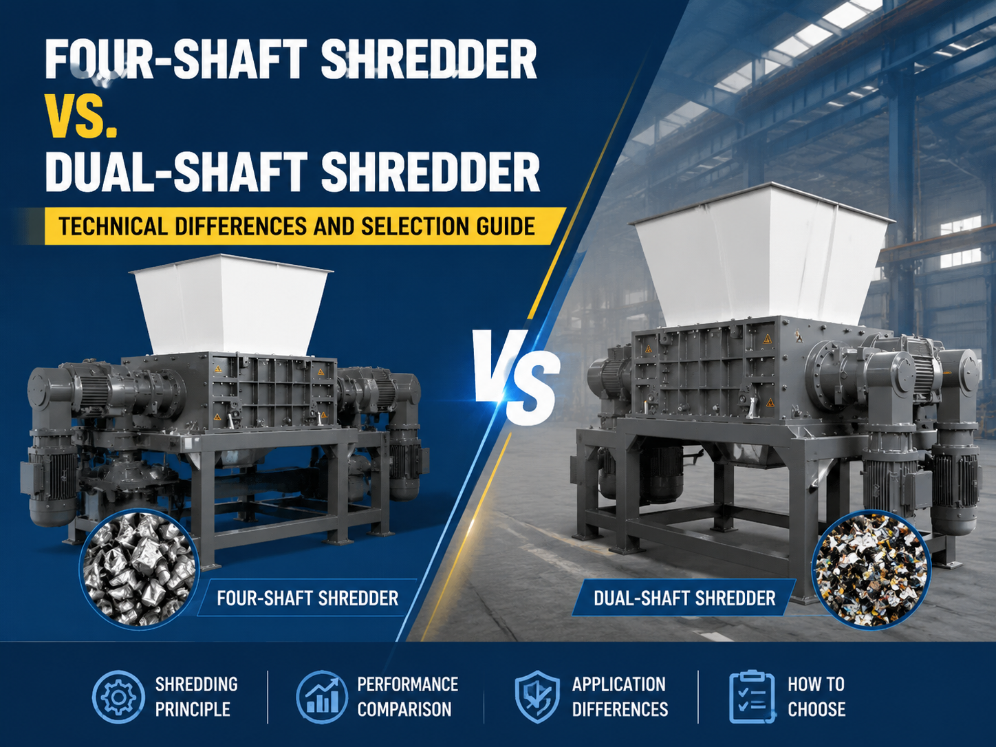 four shaft shredder vs dual shaft shredder technical differences and selection guide