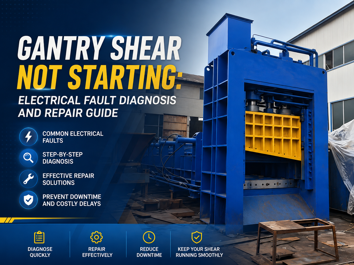 gantry shear not starting electrical fault diagnosis and repair guide