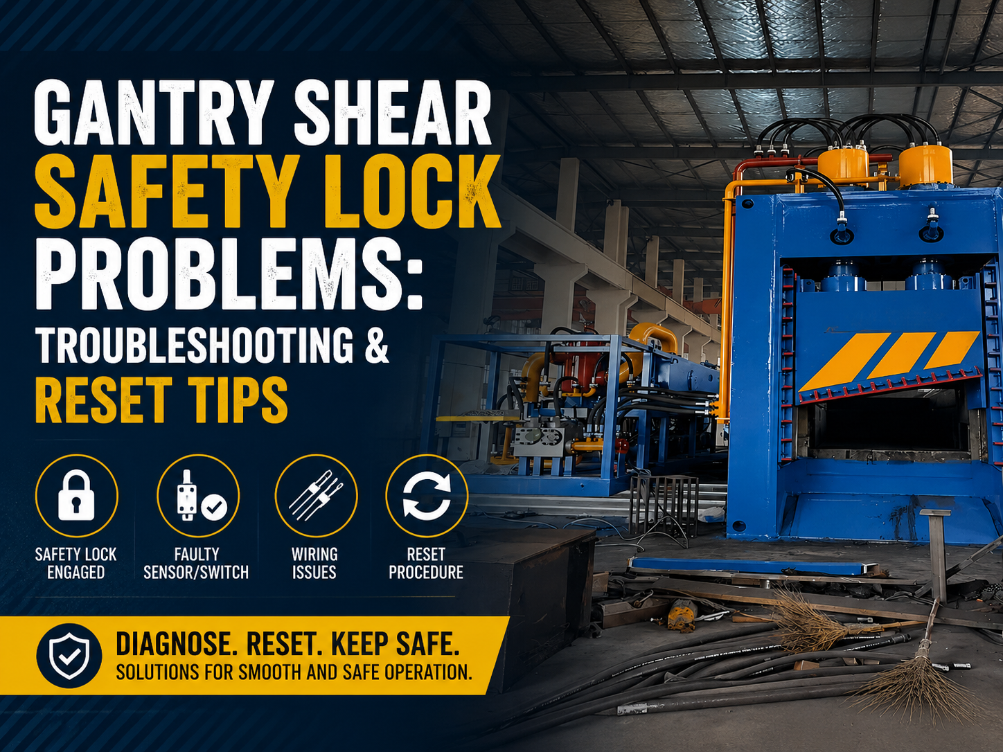 gantry shear safety lock problems troubleshooting and reset tips