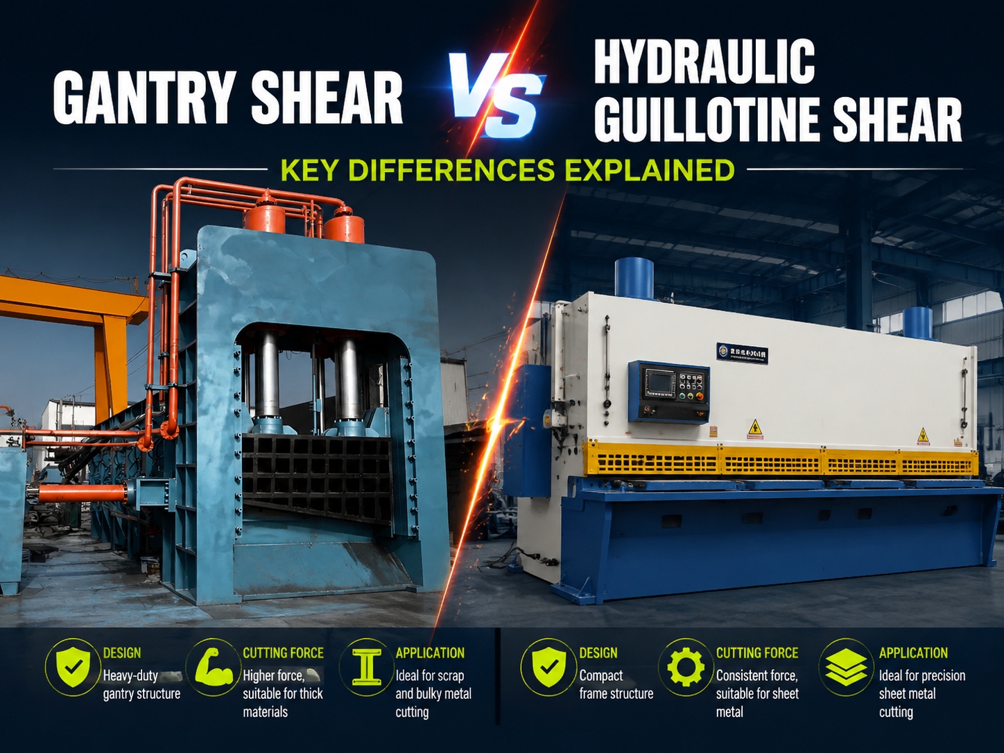 gantry shear vs hydraulic guillotine shear key differences