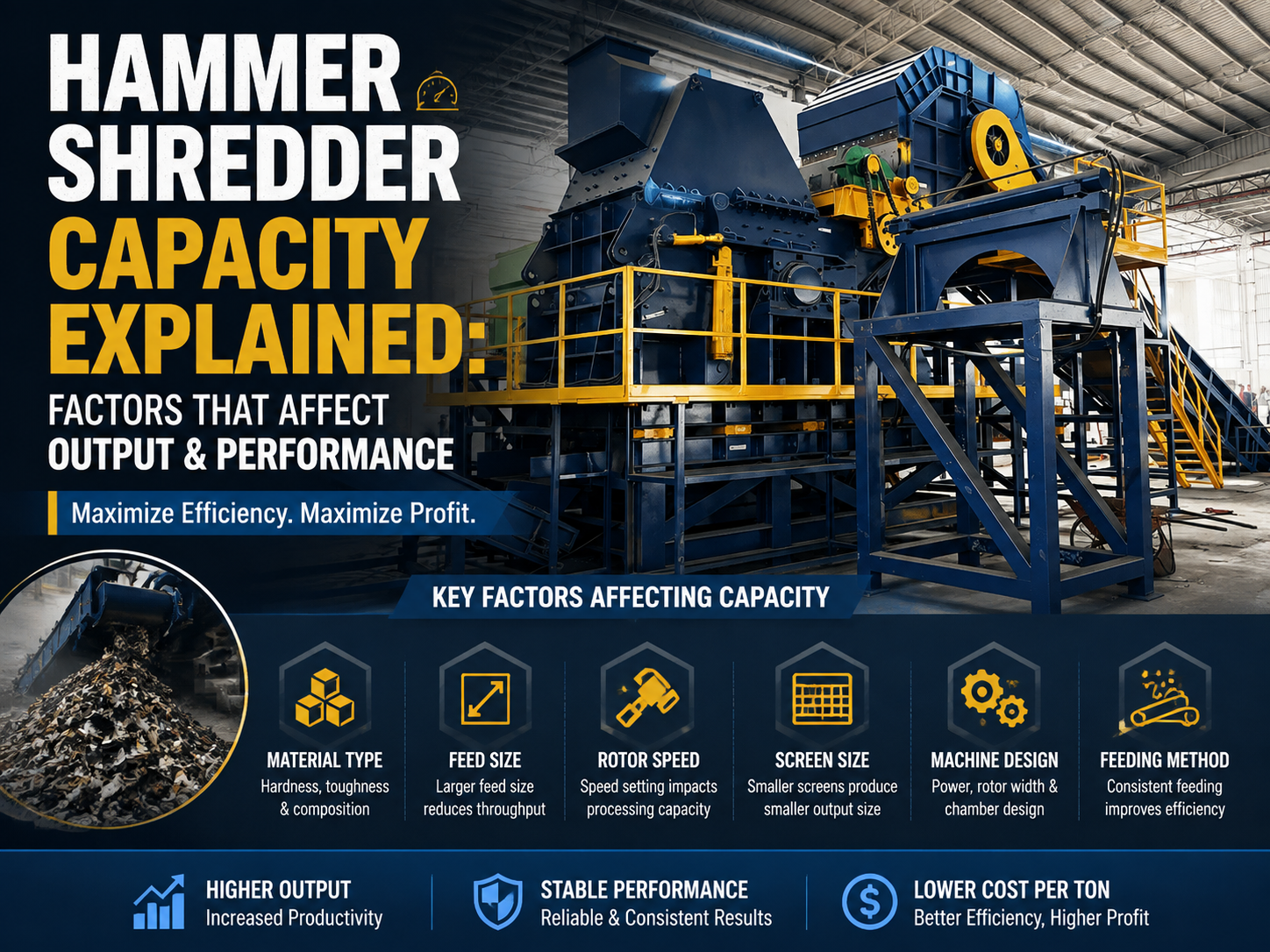 hammer shredder capacity explained factors that affect output and performance