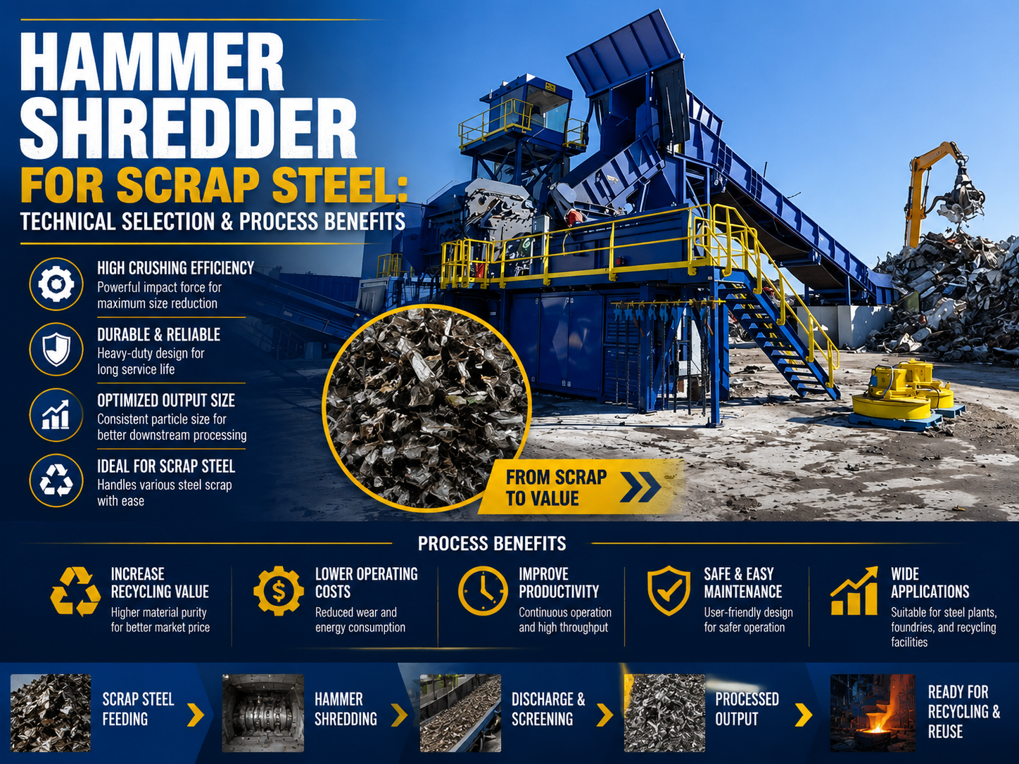 hammer shredder for scrap steel technical selection and process benefits