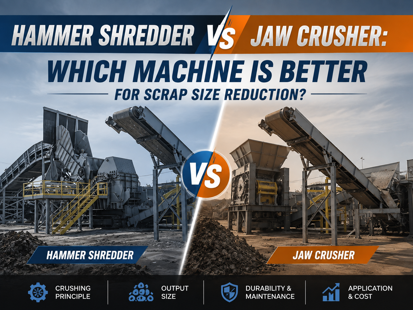 hammer shredder vs jaw crusher which machine is better for scrap size reduction