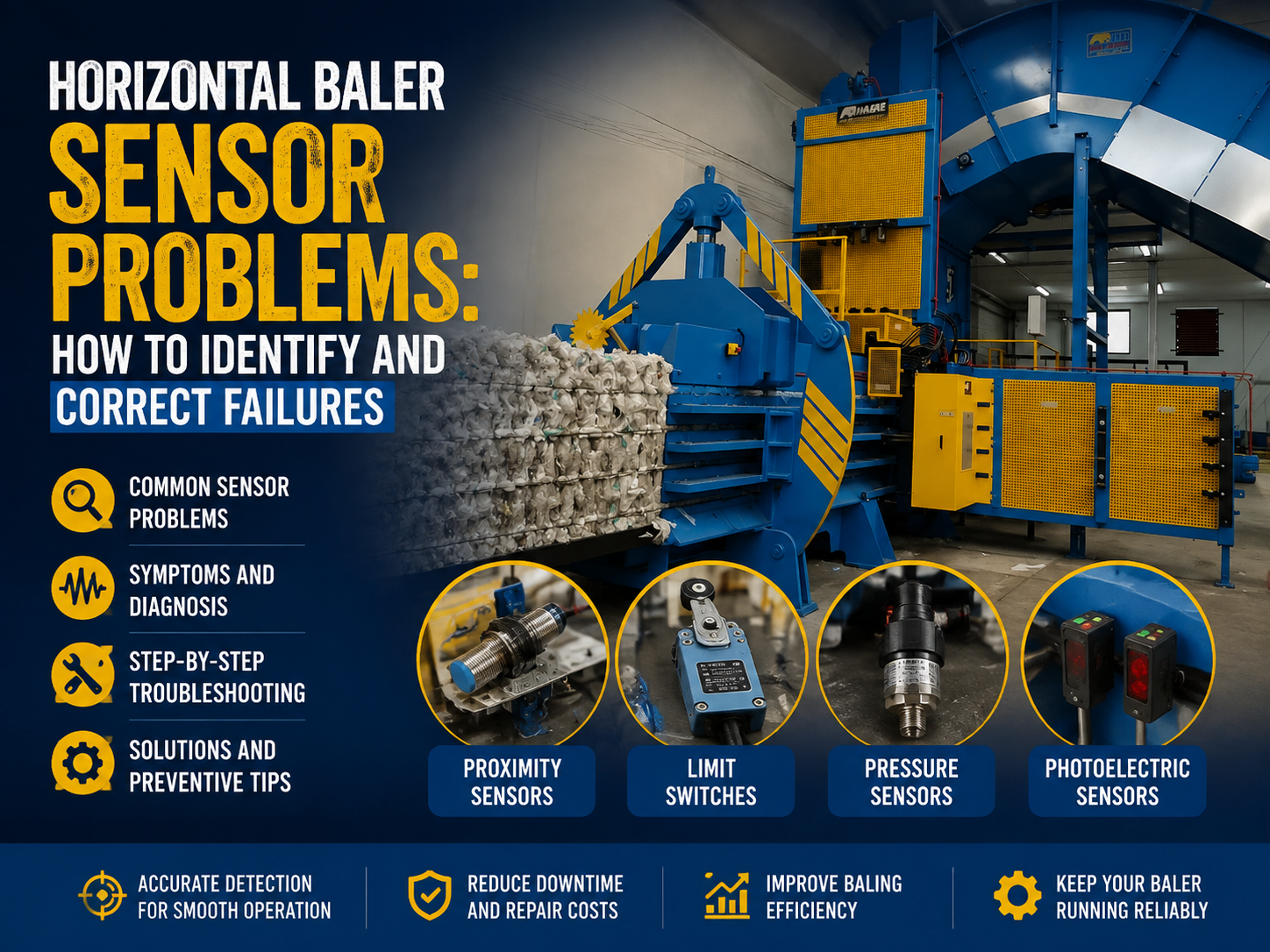 horizontal baler sensor problems how to identify and correct failures