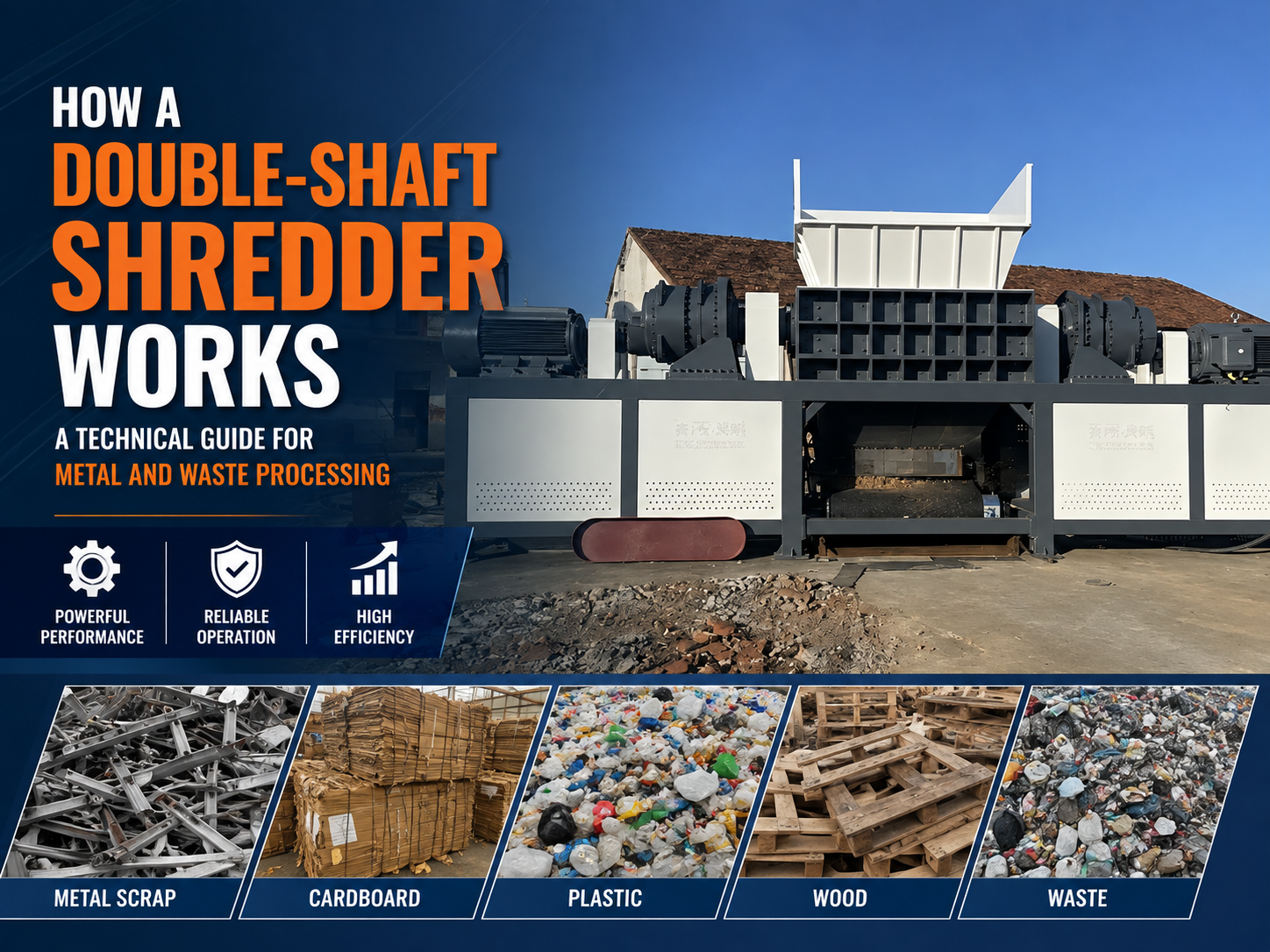 how a double shaft shredder works a technical guide for metal and waste processing