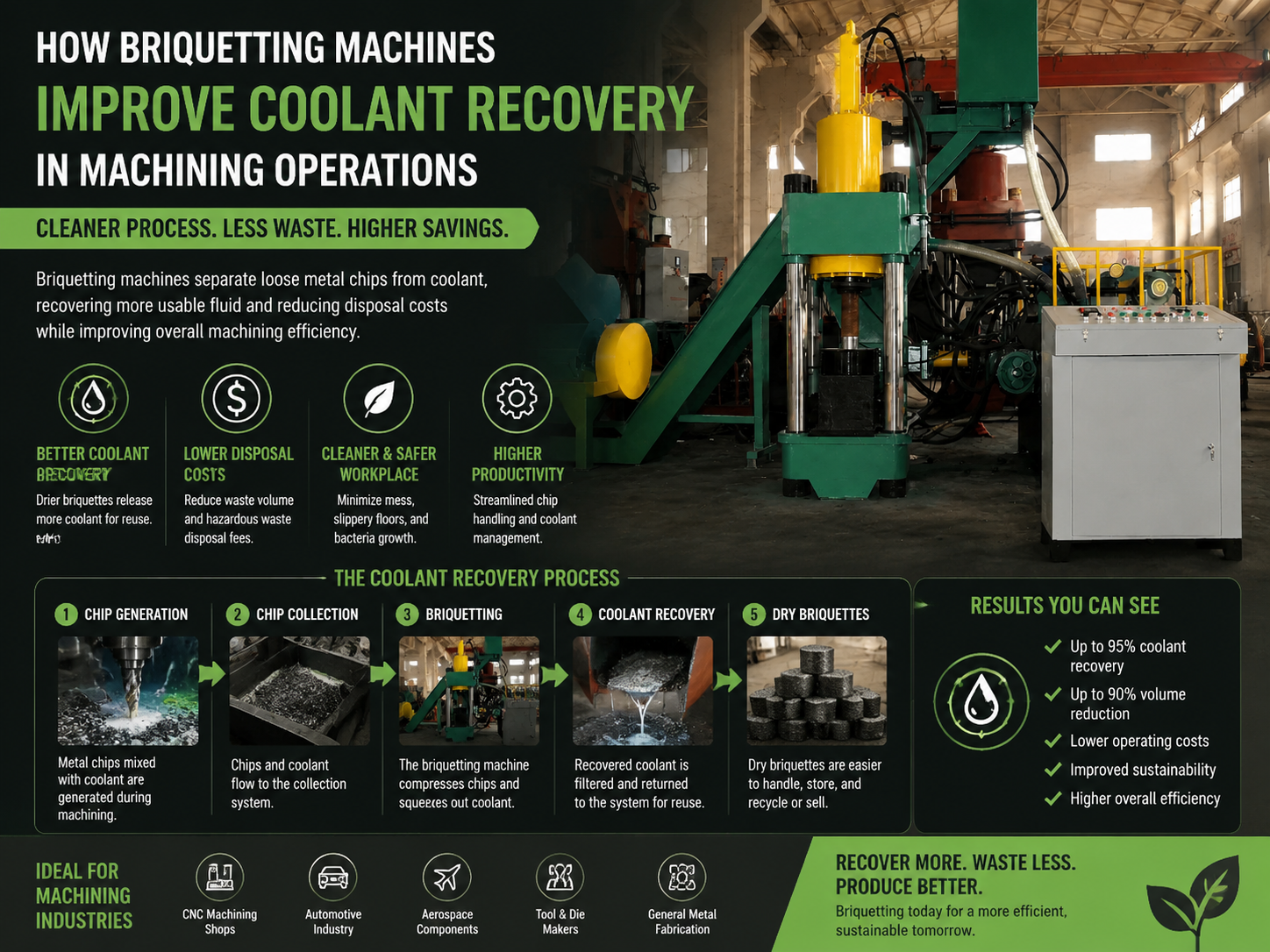 how briquetting machines improve coolant recovery in machining operations a technical guid