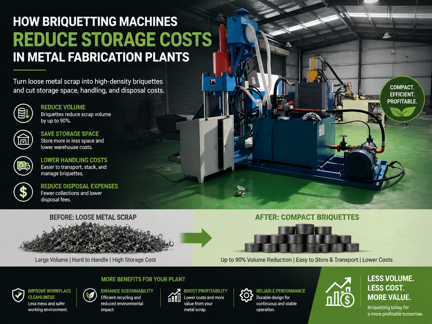how briquetting machines reduce storage costs in metal fabrication plants a comprehensive