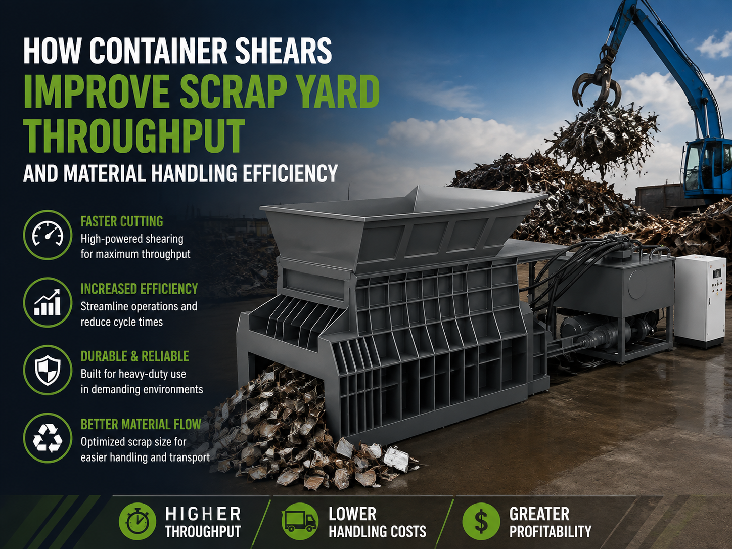 how container shears improve scrap yard throughput and material handling efficiency a tech