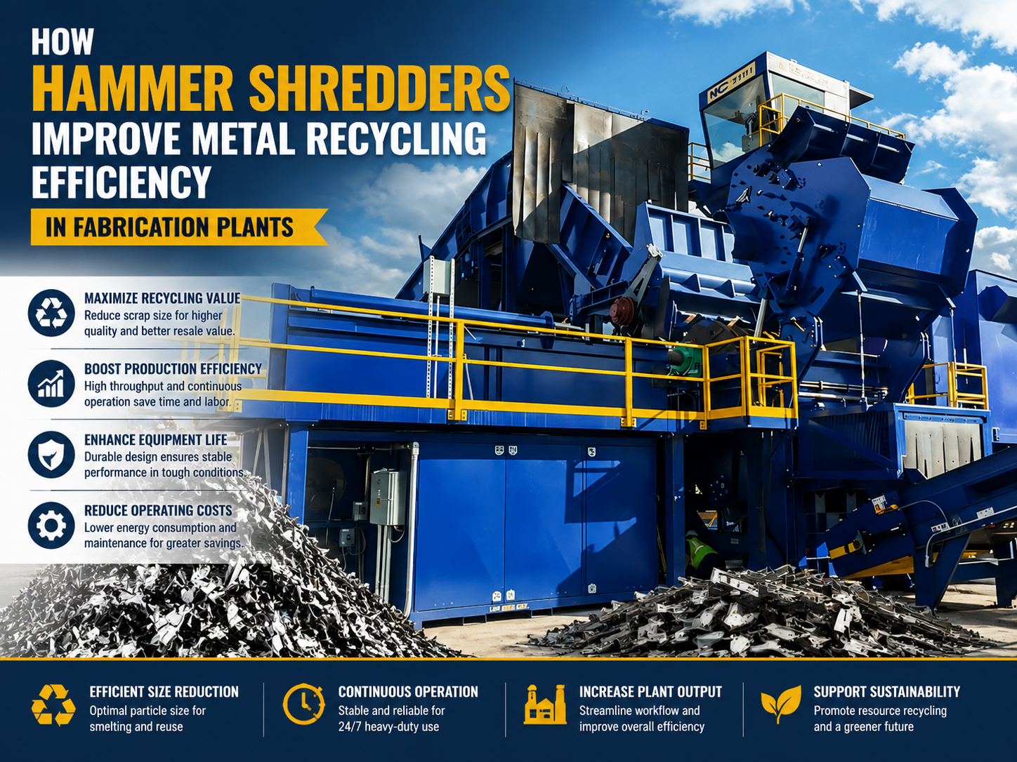 how hammer shredders improve metal recycling efficiency in fabrication plants 1